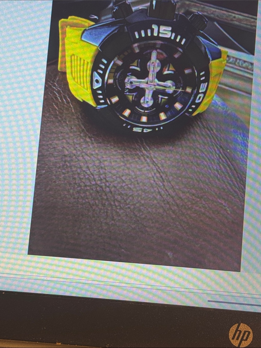 Invicta Racing Team black Dial Men's Watch with Yellow Strap
